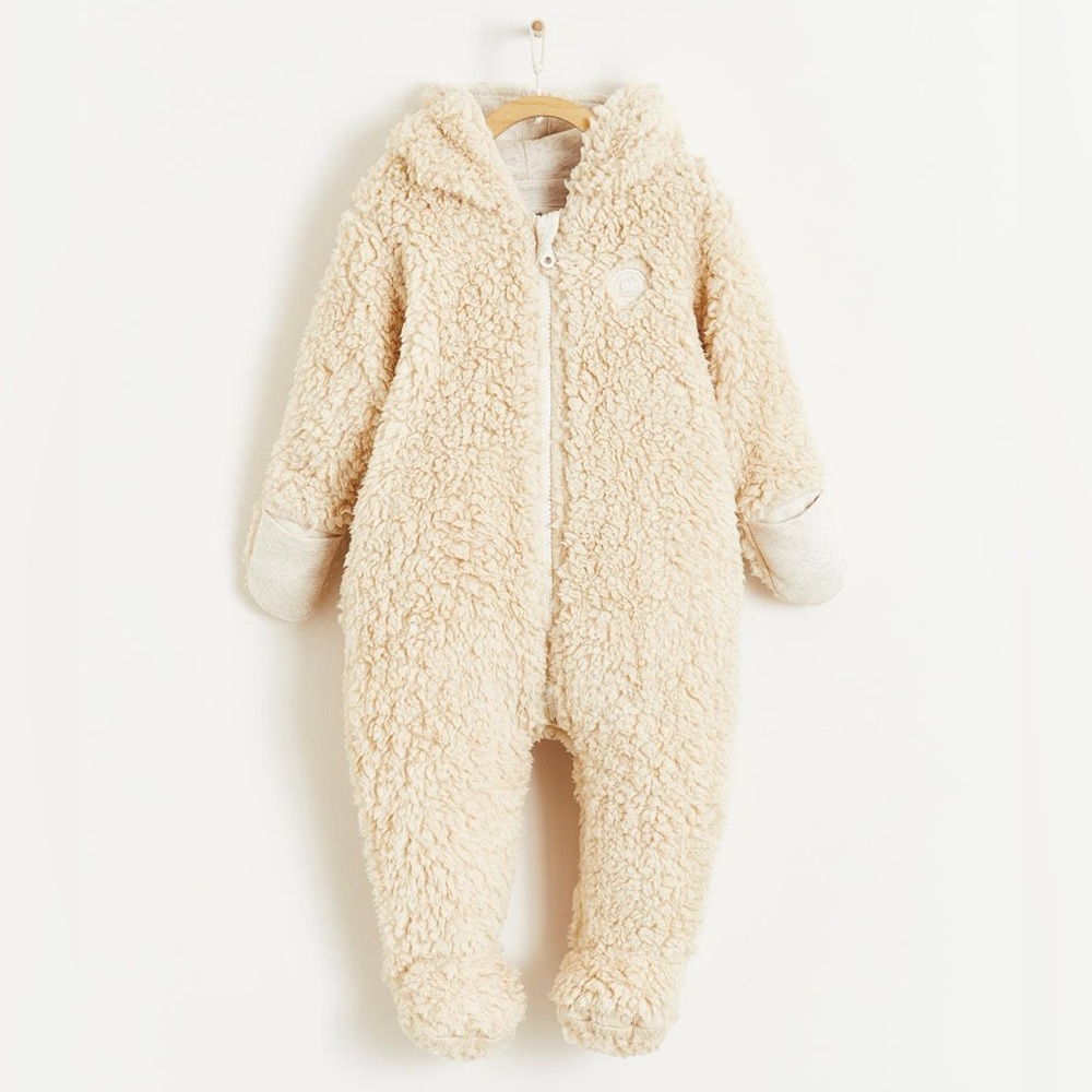 Babycottons Sherpa Jumpsuit in Beige